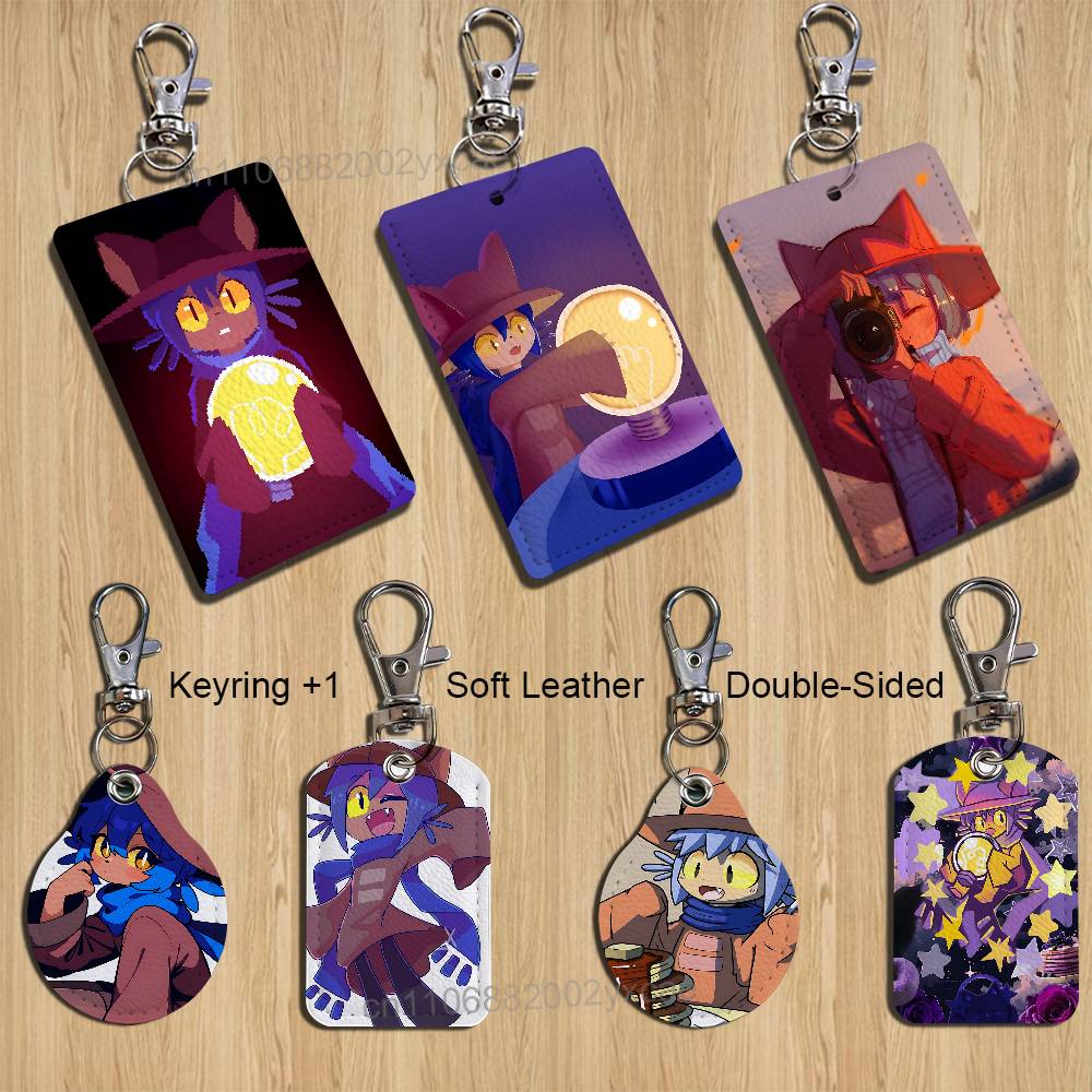 Leatherwork Keychain - Porta-cartões Niko OneShot fofo para banco,