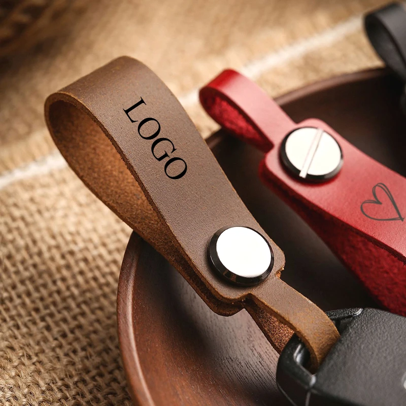 Leatherwork Keychain - Chaveiro de couro genuíno com logotipo