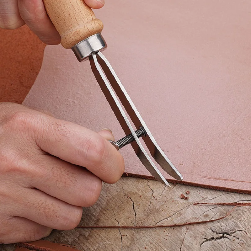Groover Stitching Tool - Diy ajustável borda de couro creaser