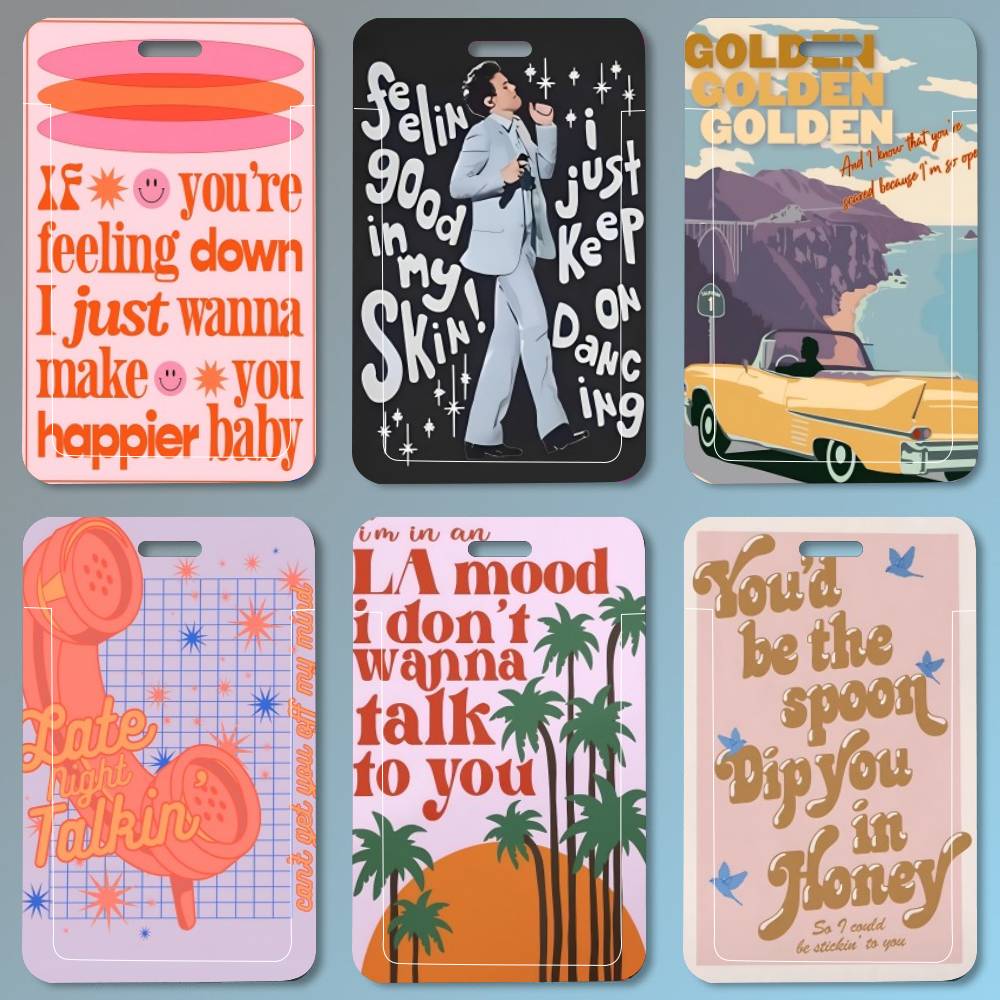 Leather Work In Art - H-Harris S-Styles Lyrics Art Retro Porta-Cartão
