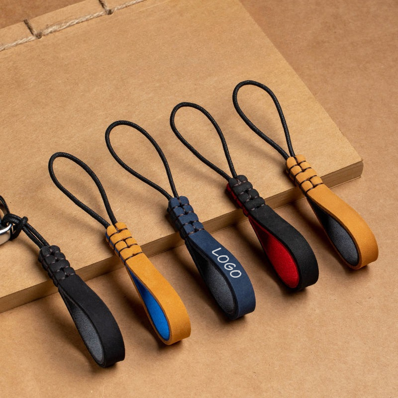 Leatherwork Keychain - Chaveiro com logotipo personalizado, couro genuíno