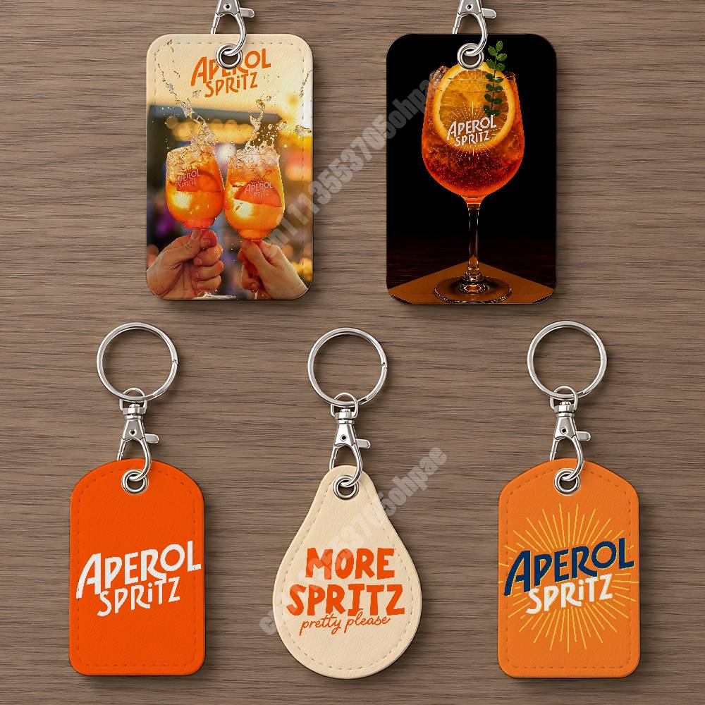 Leatherwork Keychain - Chaveiro de Couro Laranja Prosecco A-Aperol