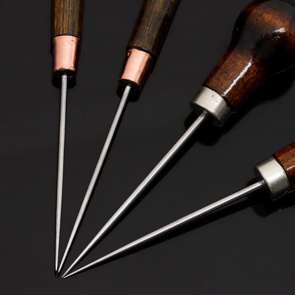 1pc costura awl alça de madeir - Leatherwork Needles avaliação e preço